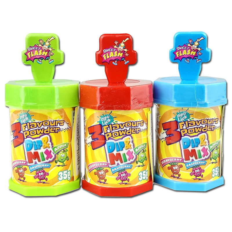 Sweet Flash saure Lollipop mit Pulver zum Dippen 35g – Produktansicht