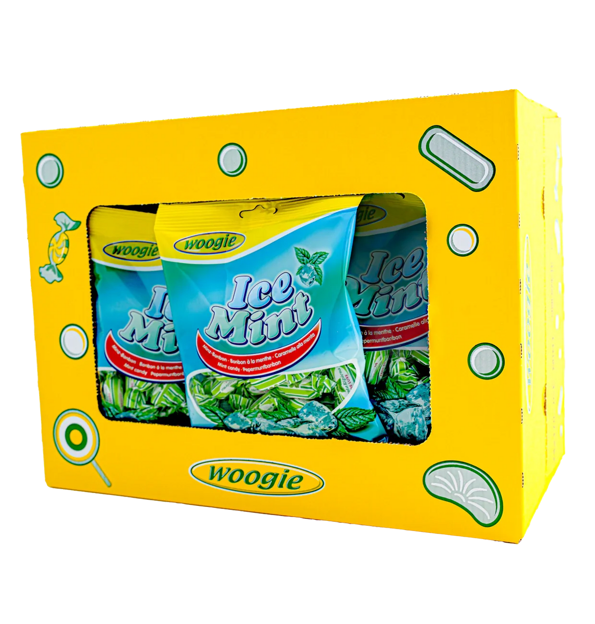 Woogie Bonbons Ice Mints 170g gefüllte Mint-Eis-Bonbons – Detailansicht
