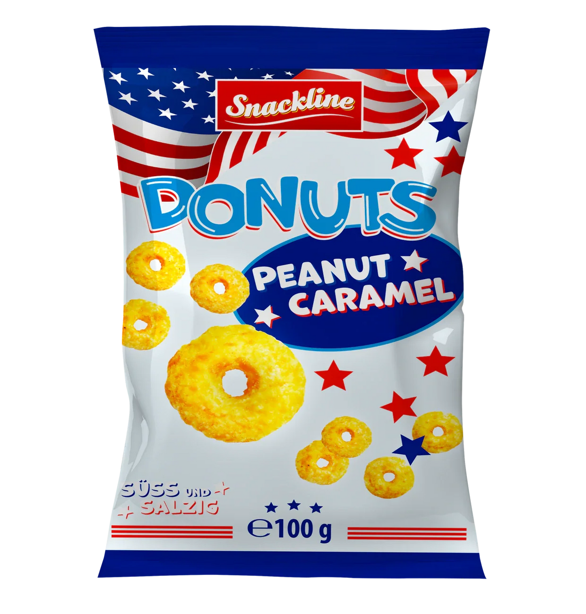 Snackline Donut Ringe Karamell-Erdnuss 100g – Produktansicht