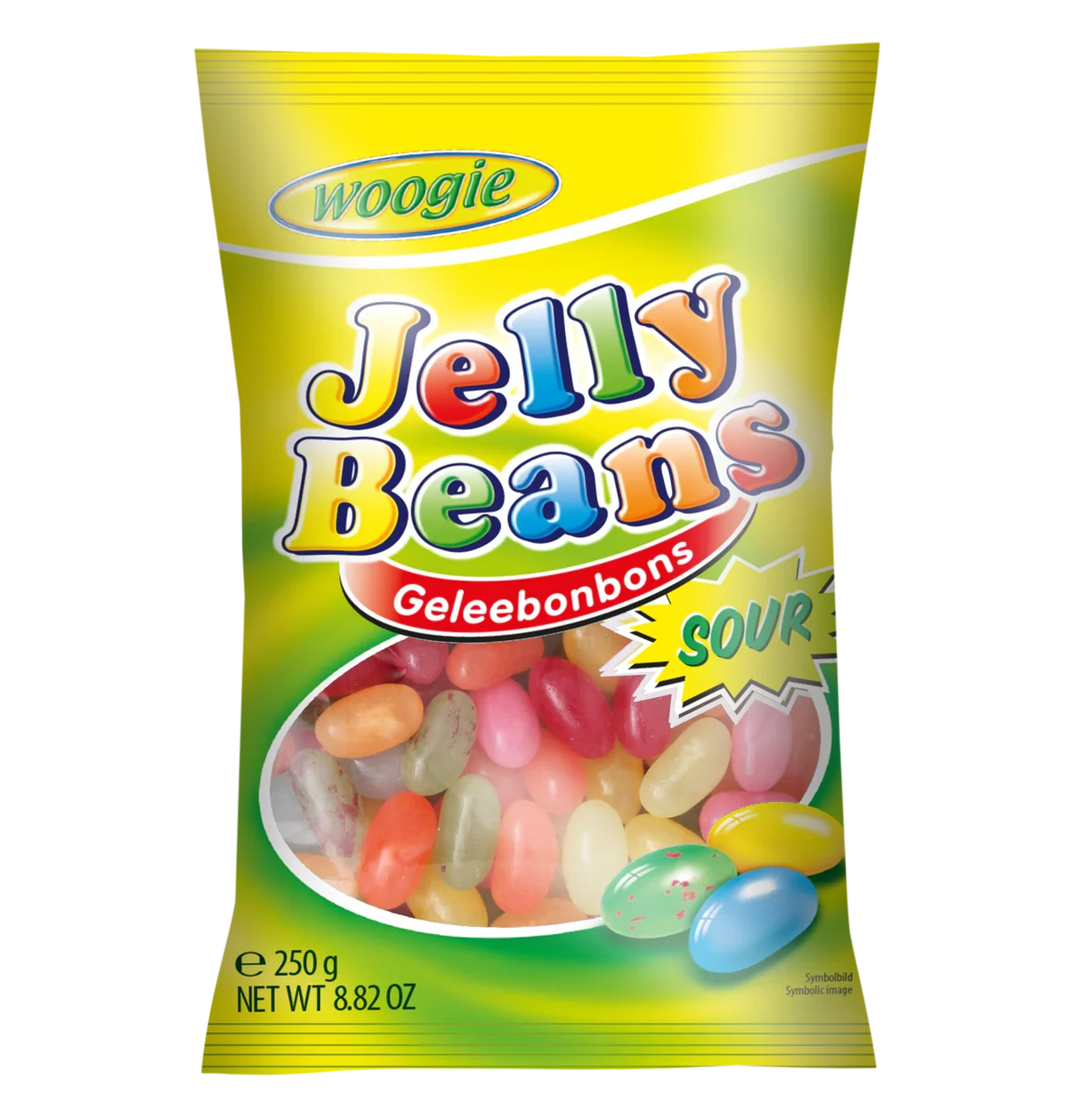 Woogie Jelly Beans Sour 250g – Fruchtig-saure gefüllte Geleebonbons