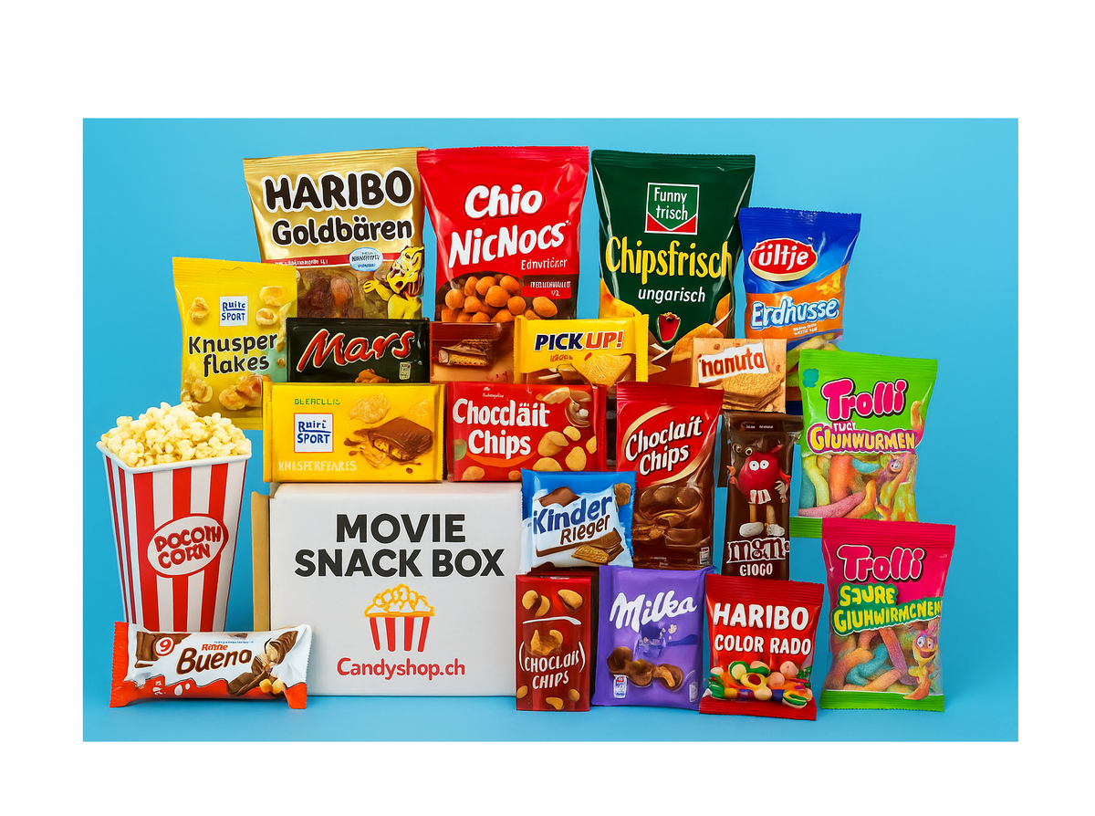Candyshop.ch Movie Snack Monats Überraschungsbox 175g Deutschlands beliebte Snacks – Produktansicht