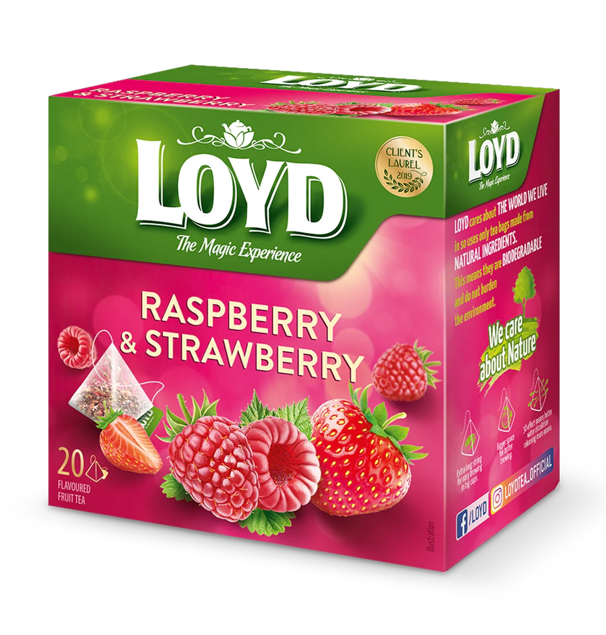 Loyd Tee Himbeere & Erdbeere Pyramidenbeutel 20 x 2 g Früchtetee