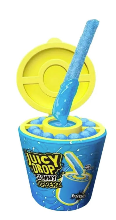 Bazooka Juicy Drop Gummy Dipperz Himbeere 96g – Detailansicht