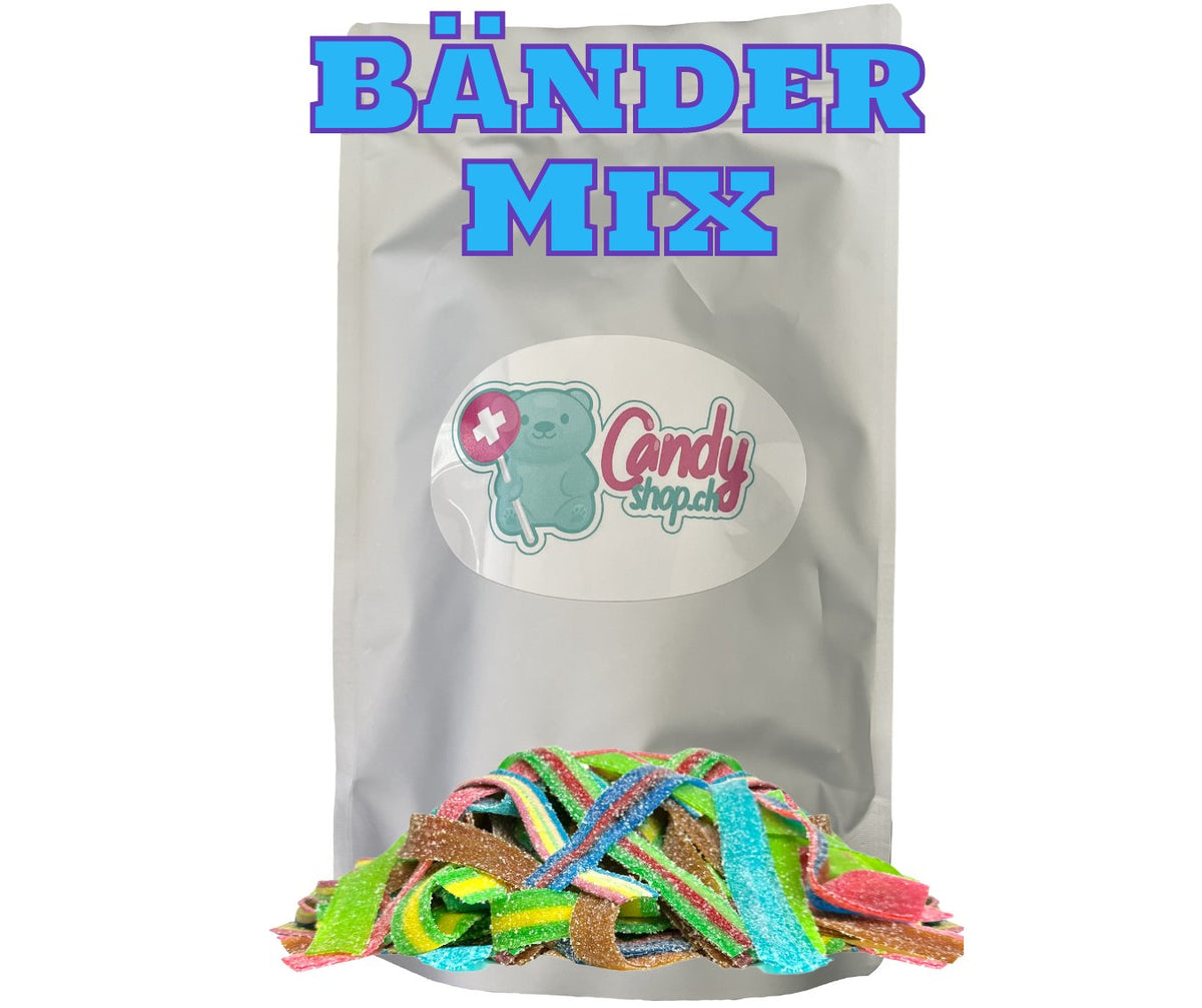Candyshop.ch Bänder Mix Sweet Bag 1Kg Fruchtgummi und Lakritz