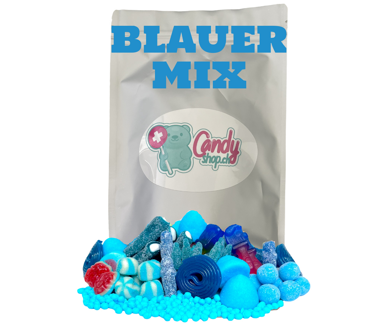 Candyshop.ch Blauer Mix Sweet Bag 1Kg Fruchtgummi-Mischung