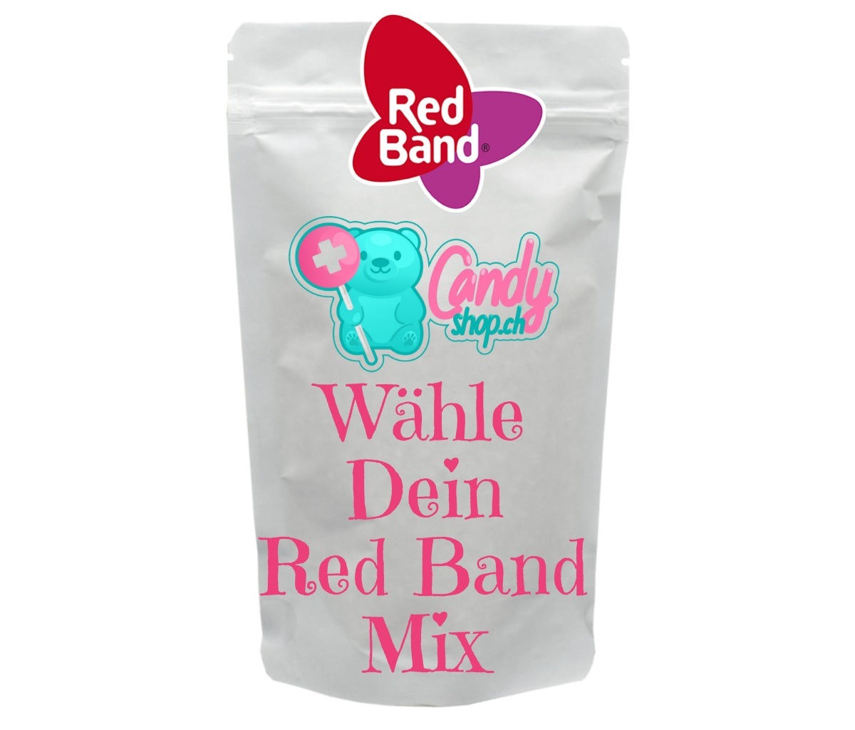 Candyshop.ch Wunsch Beutel Red Band Fruchtgummi 1 Kg Beutel