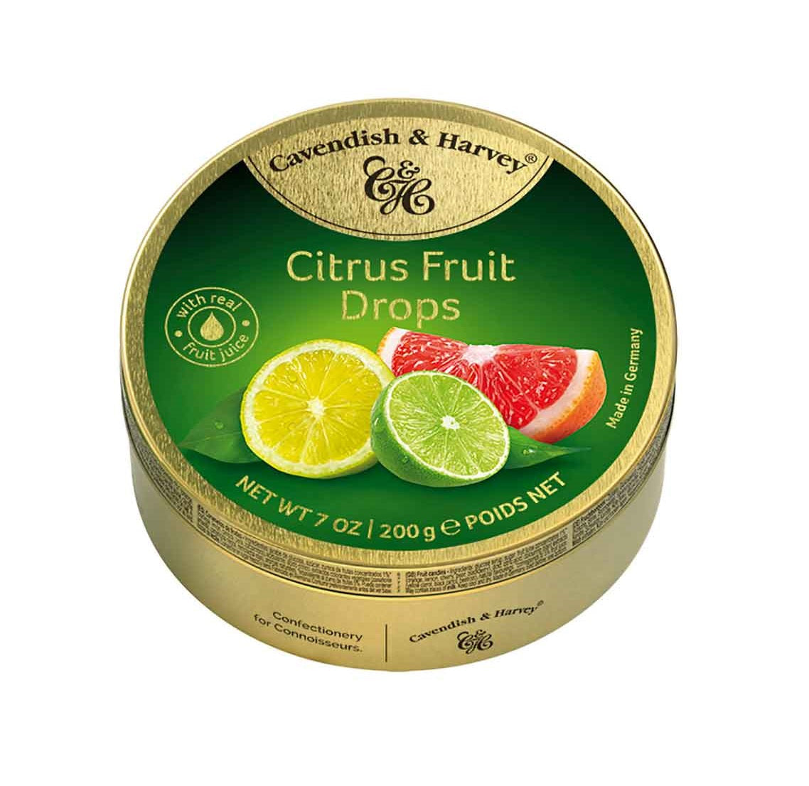 Cavendish & Harvey Citrus Fruit Drops 200g Handgemachte Zitrusbons – Produktansicht