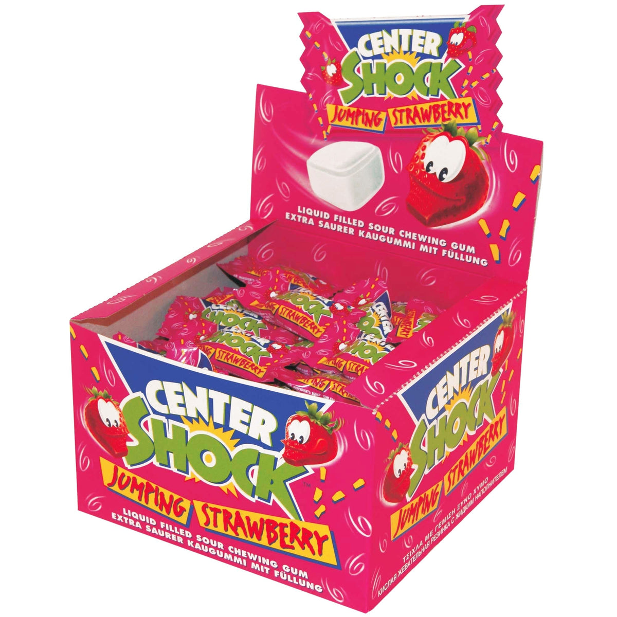 Center Shock Jumping Strawberry 100er Kaugummi Packung