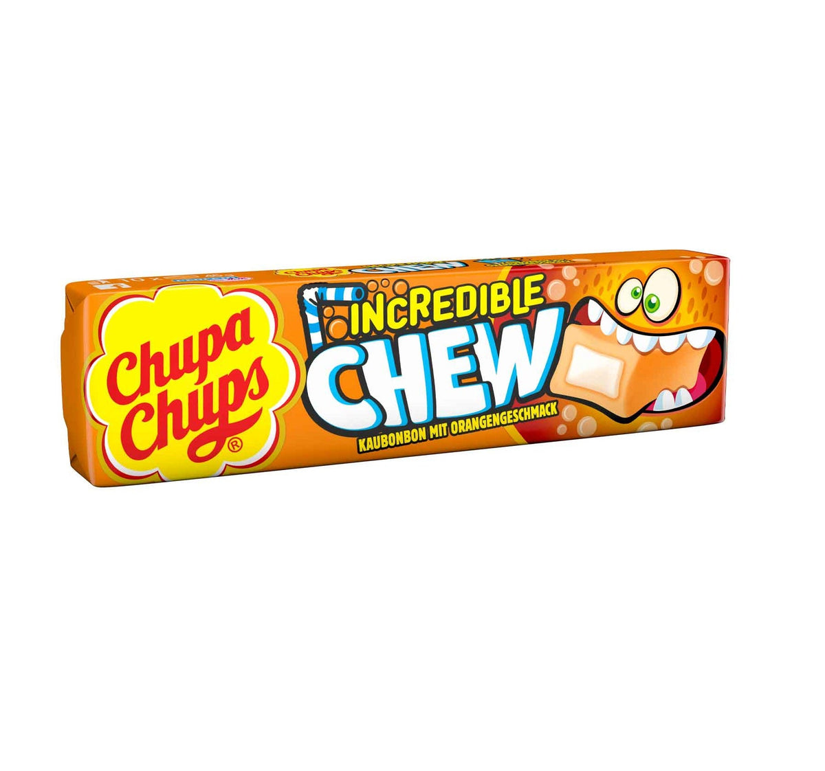 Chupa Chups Incredible Chew Orange Kaubonbons 45g 10 Stück – Produktansicht