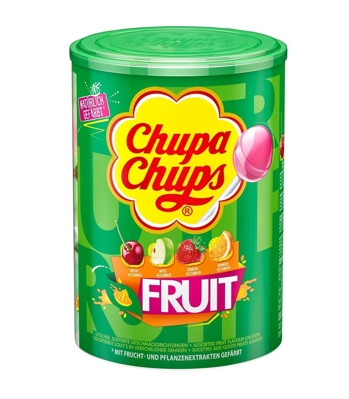 Chupa Chups Fruit Lollis 100 Stück gemischte Fruchtaromen 1200g – Produktansicht