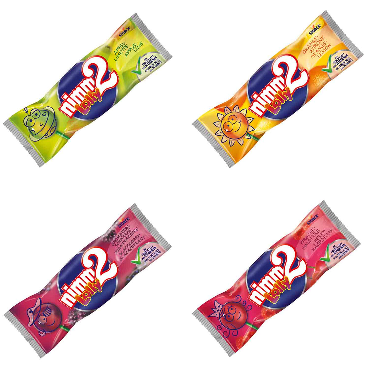 Chupa Chups nimm2 Lolly 12er Pack einzeln verpackte Lollis 120g – Seitenansicht