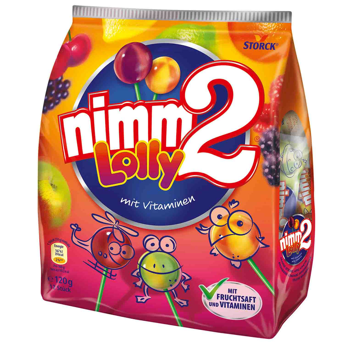 Chupa Chups nimm2 Lolly 12er Pack einzeln verpackte Lollis 120g – Produktansicht