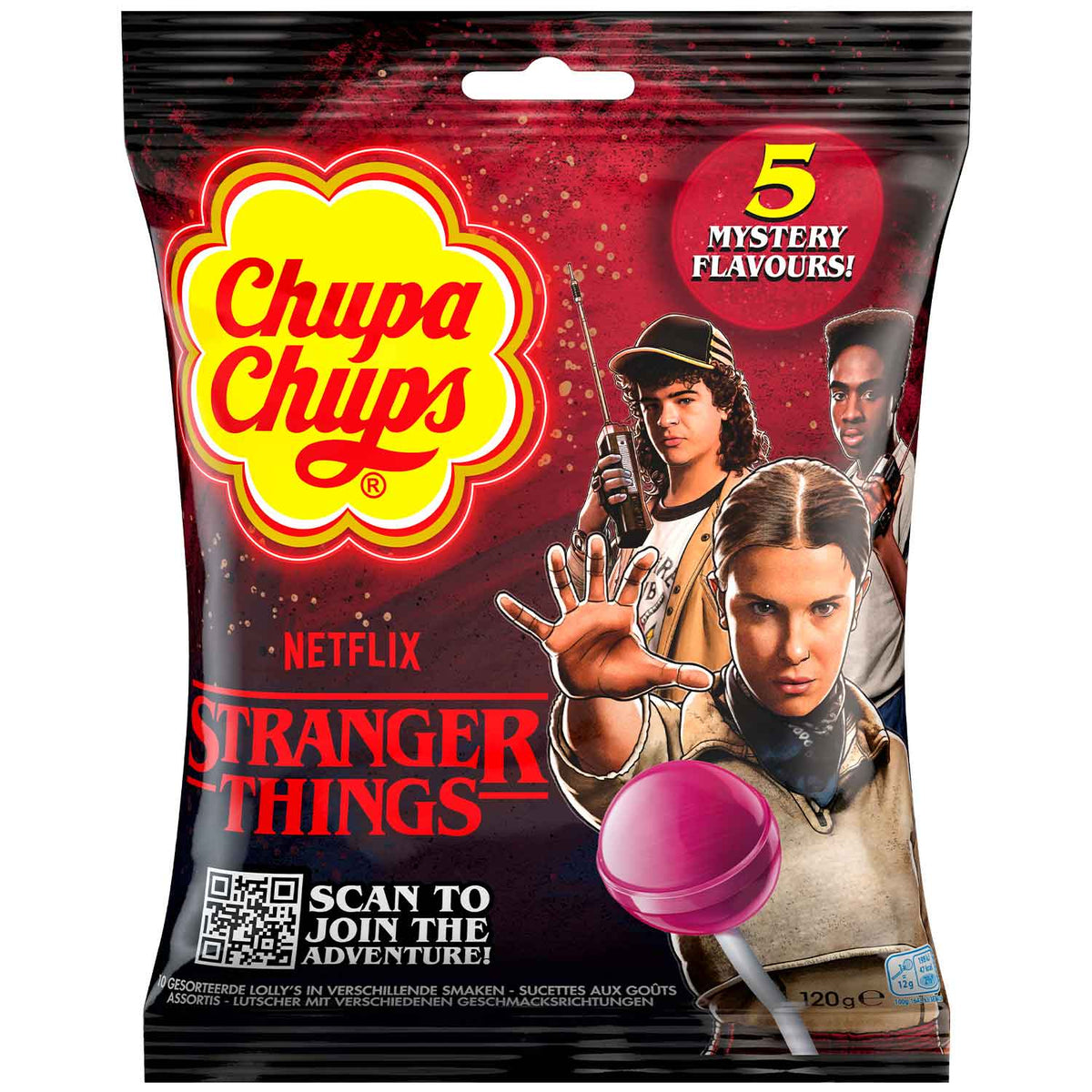Chupa Chups Stranger Things Right Side Up 10er Lollis – Produktansicht