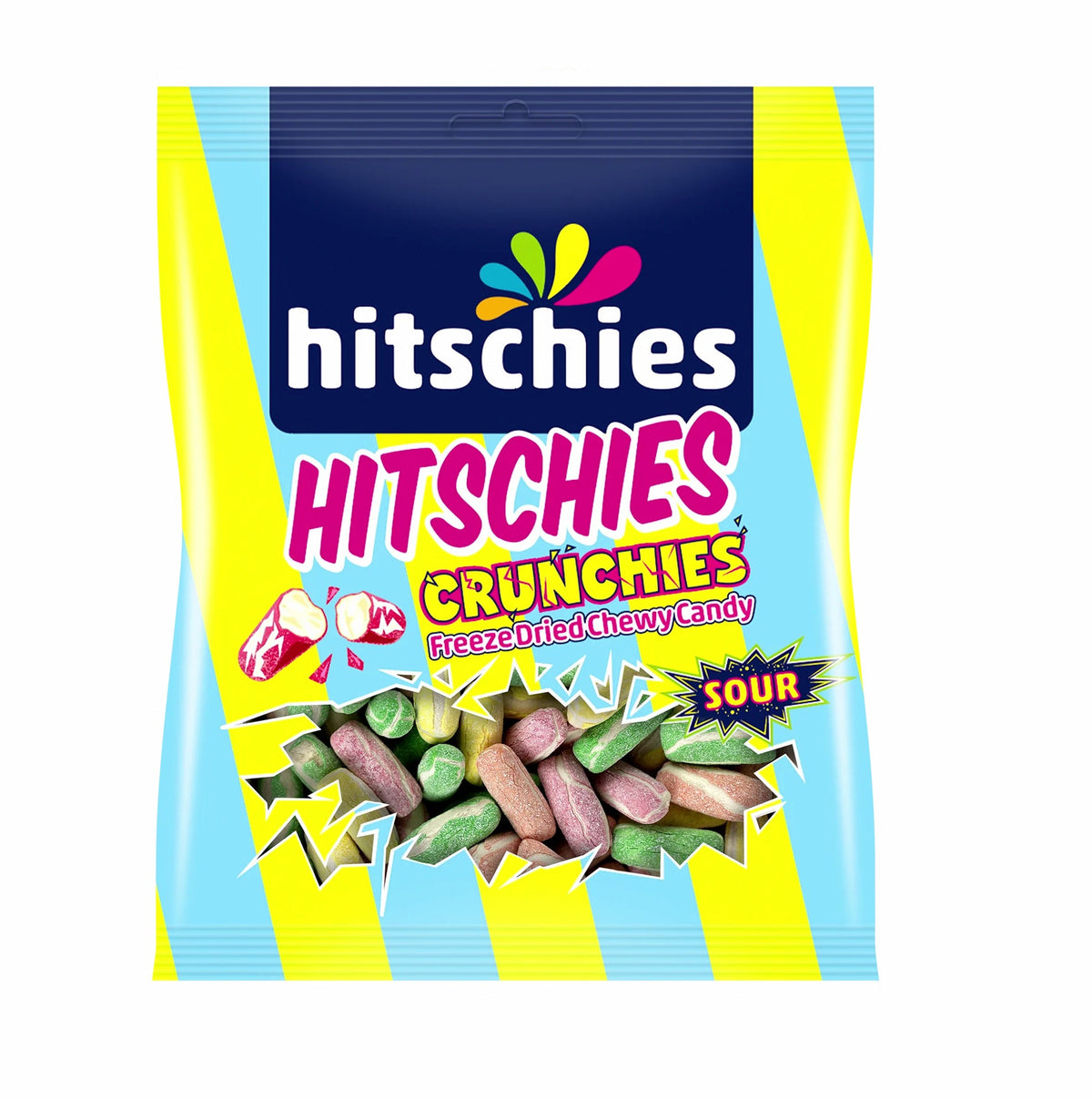 Hitschies Crunchies Sour Mix Gefriergetrockneter Fruchtgummi 75g