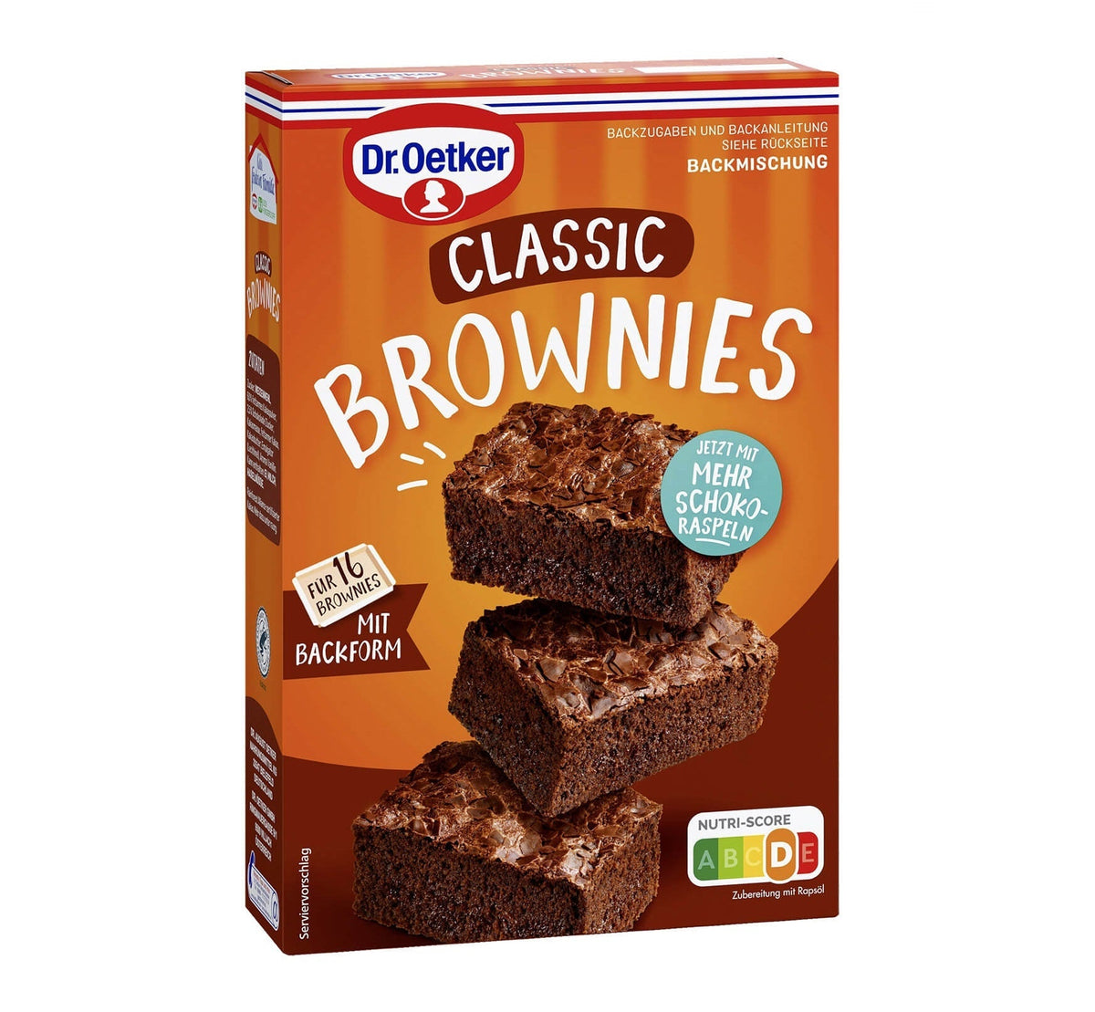 Dr Oetker Classic Brownies Backmischung mit Backform 175g – Produktansicht – Produktansicht