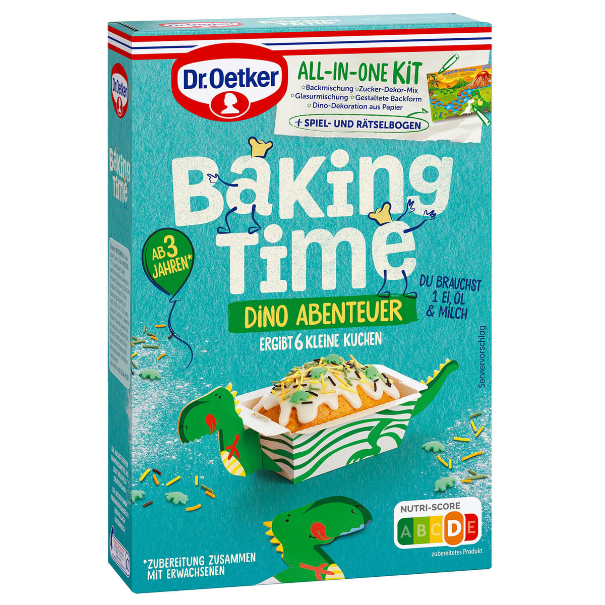 Dr Oetker Backmischung Dino Abenteuer Vanille 175g Backkit – Produktansicht