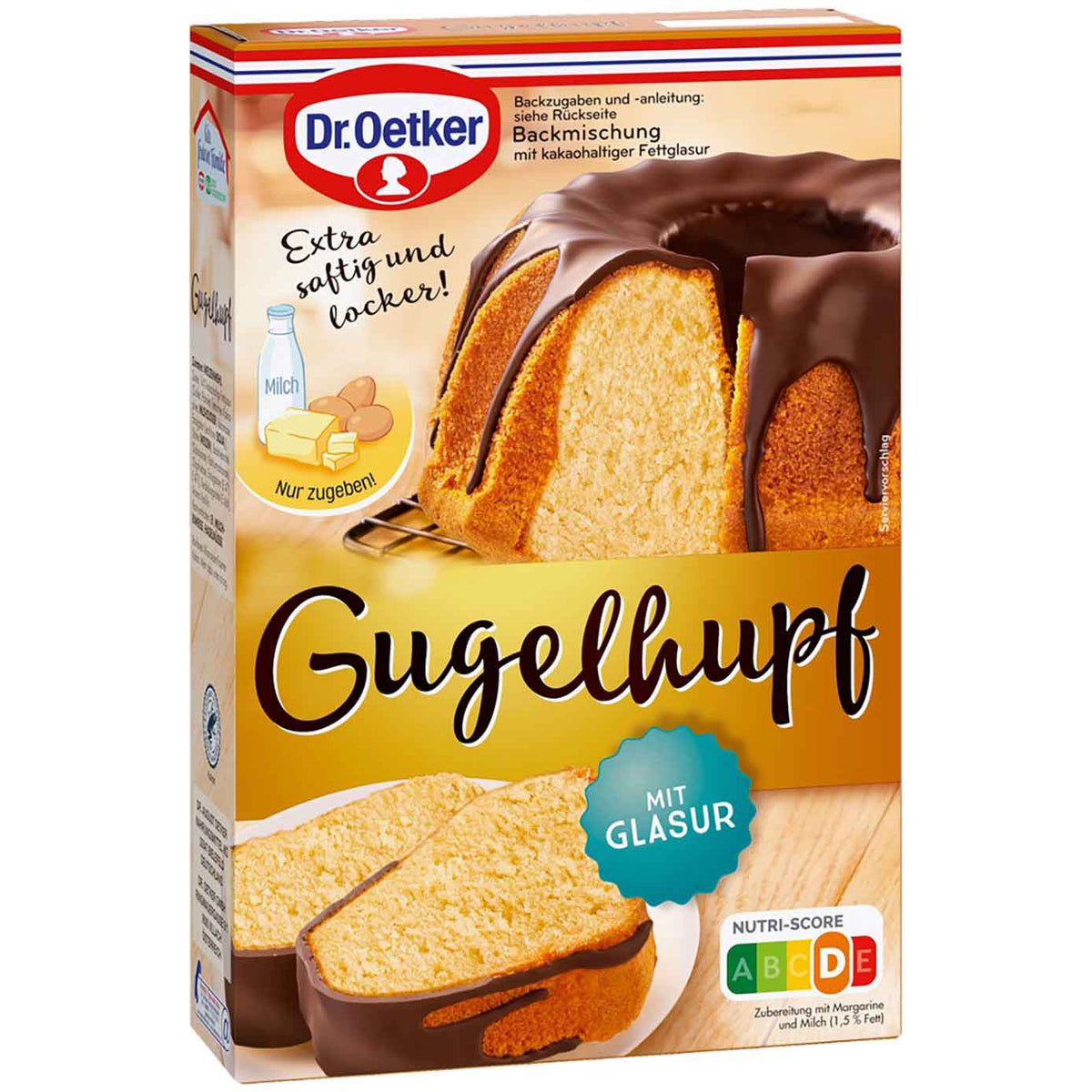 Dr Oetker Gugelhupf Backmischung 525g mit kakaohaltiger Fettglasur