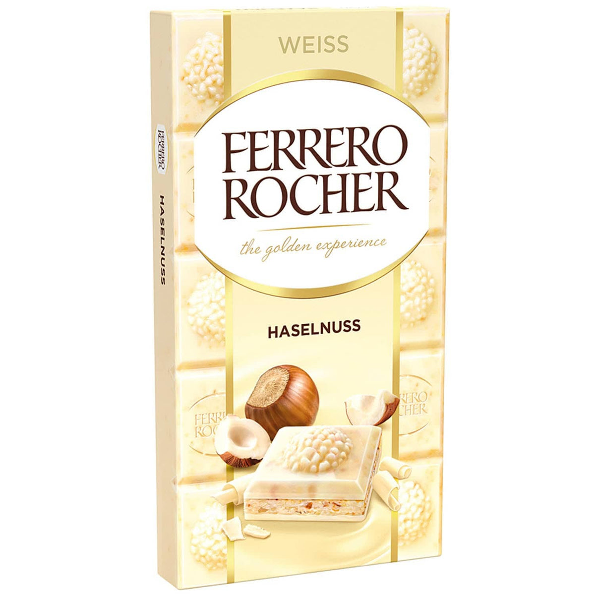 Ferrero Rocher Tafel Weiss 90g Weisse Schokolade mit Haselnüssen