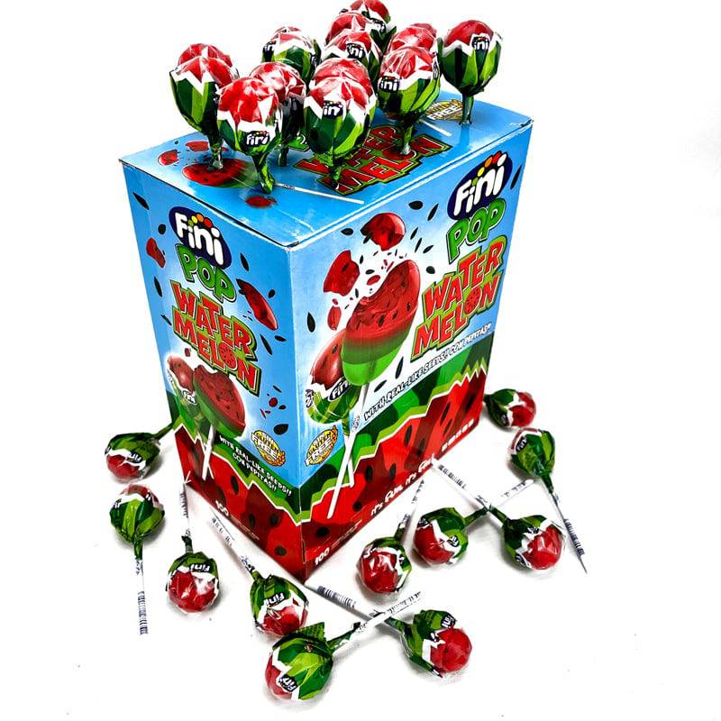 Fini Pop Watermelon Lutscher 100 Stück mit fruchtigem Wassermelonen-Geschmack – Detailansicht