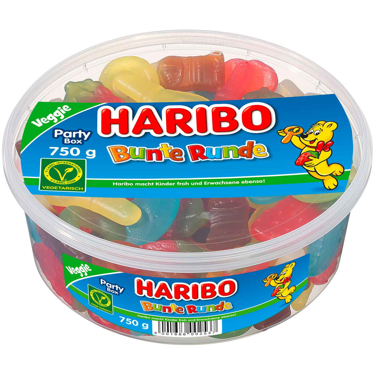 Haribo Bunte Runde vegetarisch 750g Fruchtgummi – Produktansicht
