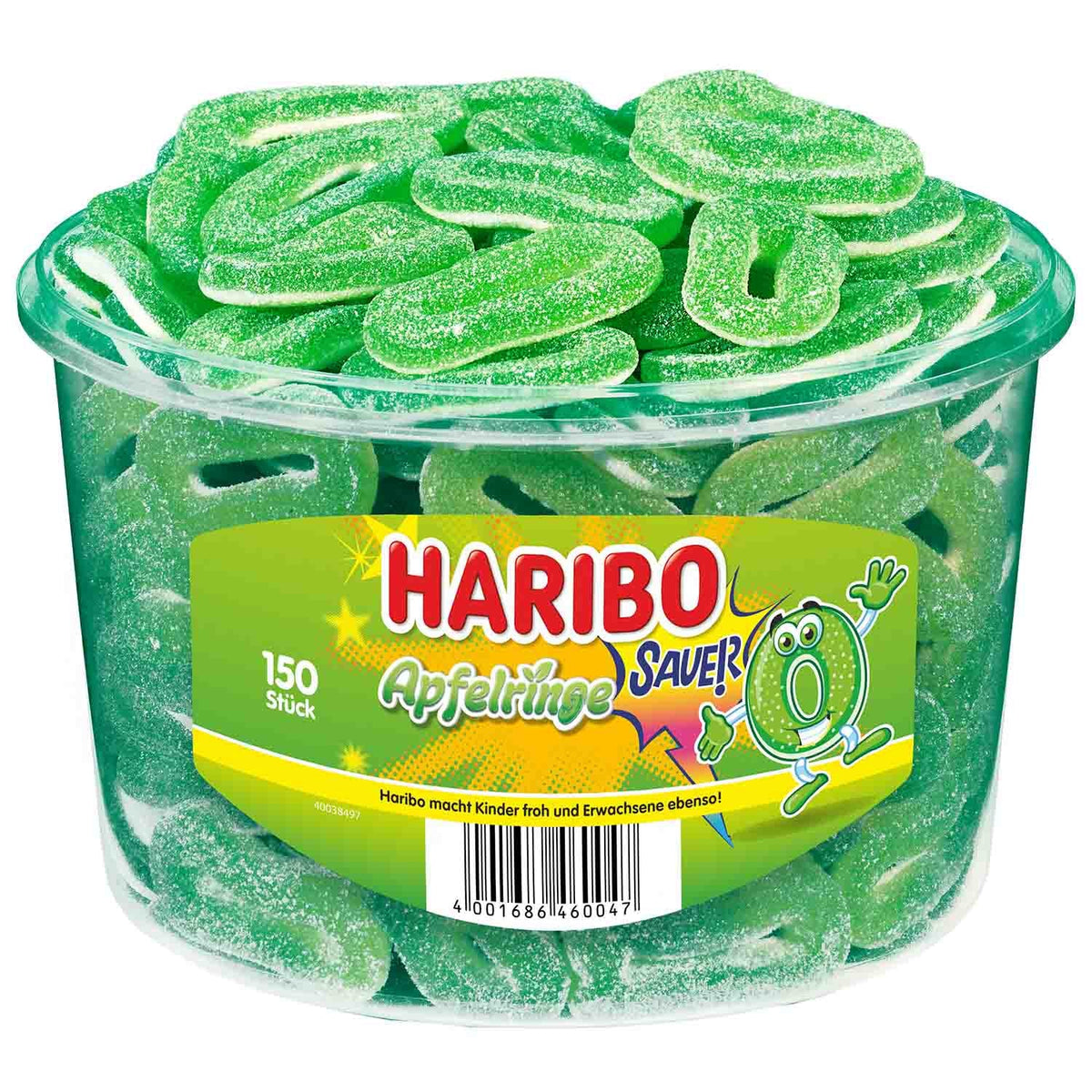 Haribo Saure Apfelringe 150er Fruchtgummi mit Sauergeschmack – Produktansicht
