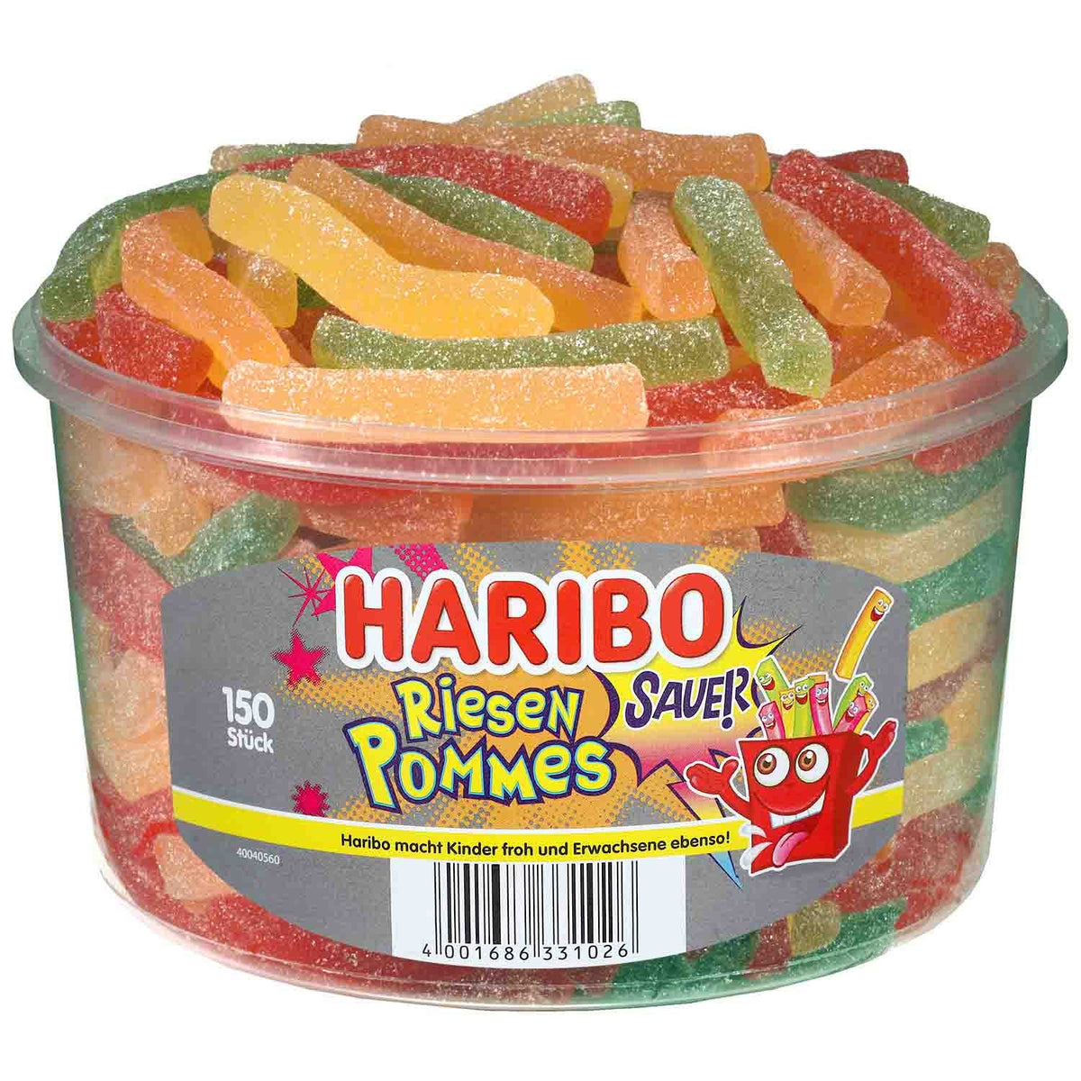 Haribo Riesen Pommes sauer Fruchtgummi Weiss 1200g Sack – Produktansicht