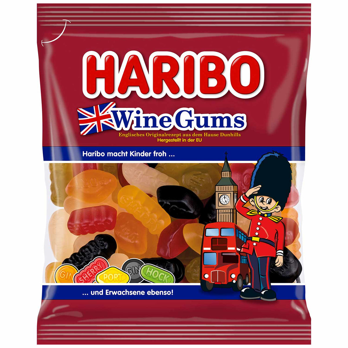 Haribo Wine Gums Fruchtgummi Schwarz 175g Beutel