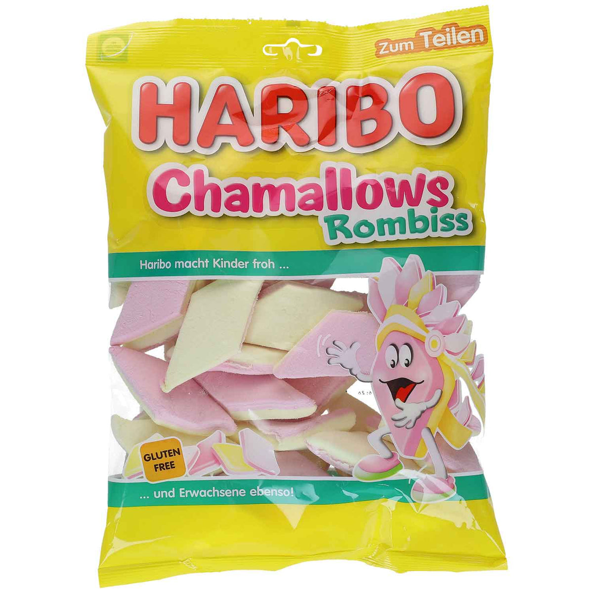 Haribo Chamallows Rombiss Schaumzucker-Rauten mit Vanille und Erdbeergeschmack 225g – Produktansicht