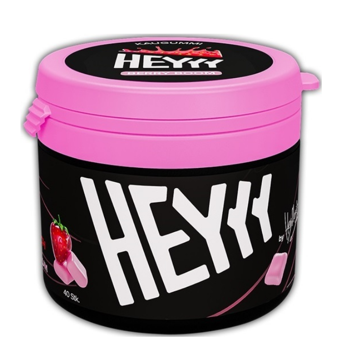 Heyyy Kaugummi Berry Boom Erdbeergeschmack 68g Dose