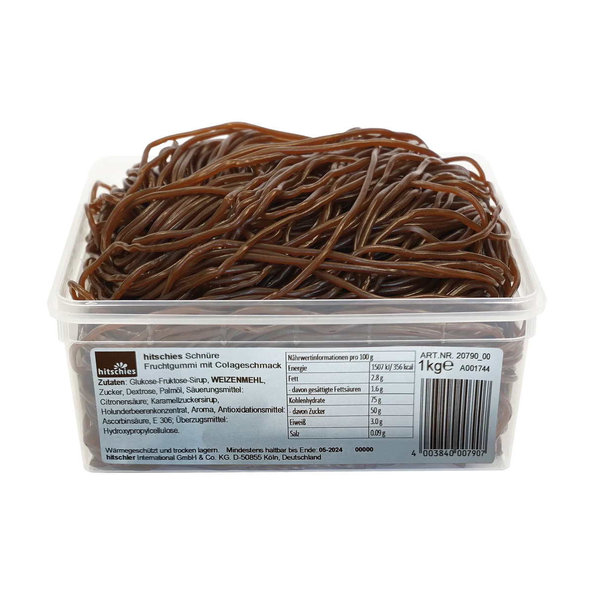 Hitschies Fruchtgummi Schnüre Cola 1000g Packung – Detailansicht
