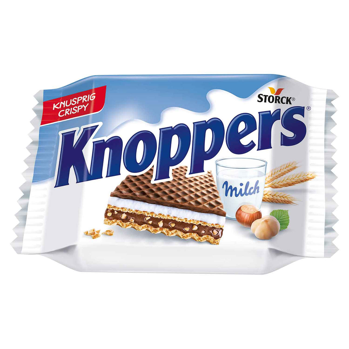 Knoppers 24er Waffelschnitten mit Milch- und Nougatcremefüllung – Detailansicht