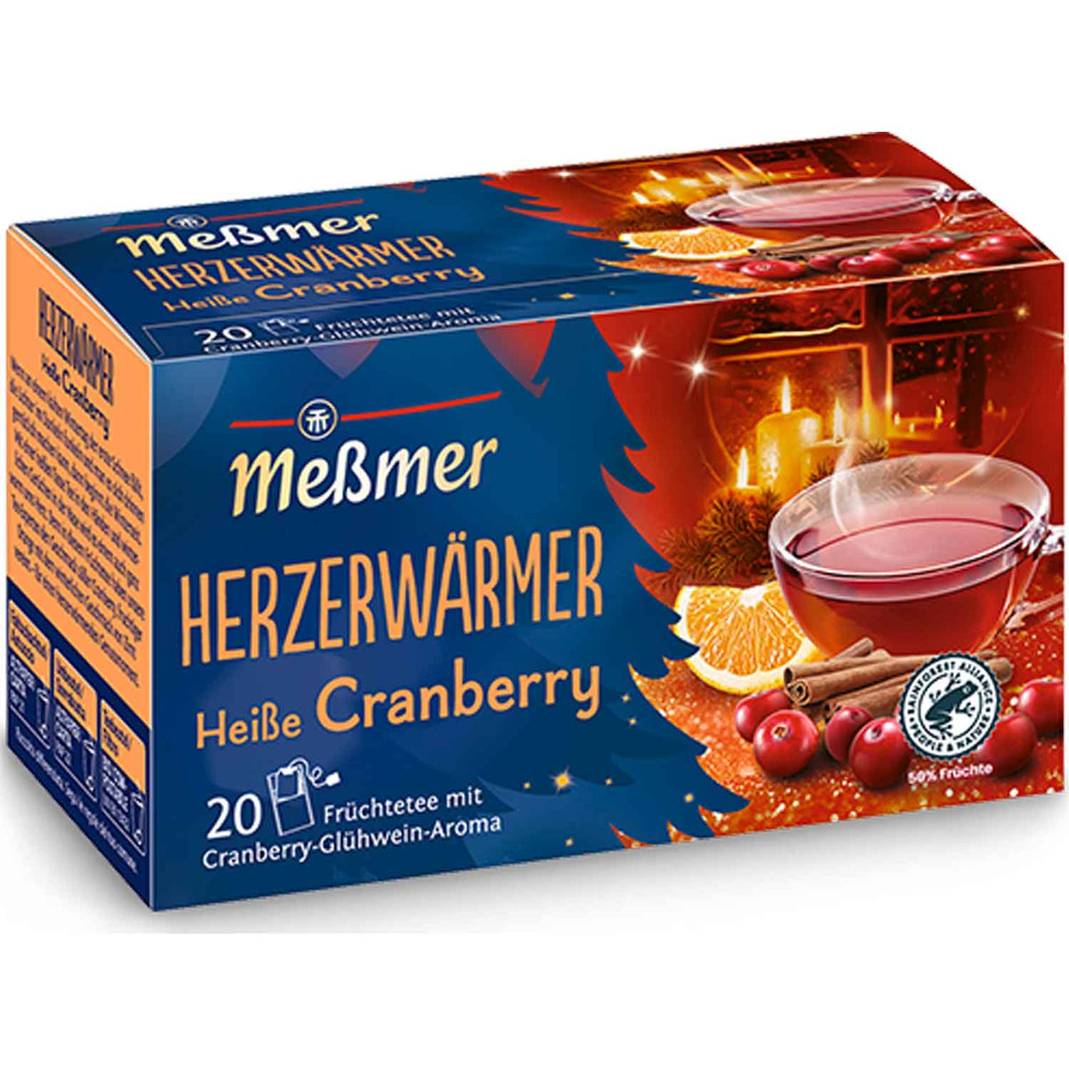 Messmer Herzerwärmer Früchtetee mit Cranberry Glühwein-Geschmack 20 Beutel 45g