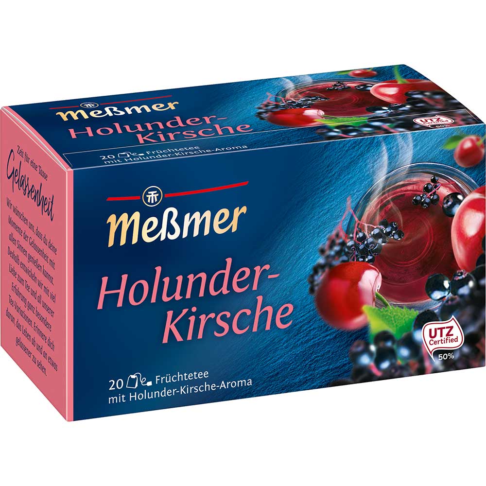 Messmer Holunder Kirsche Früchtetee mit 20 Beuteln 35g