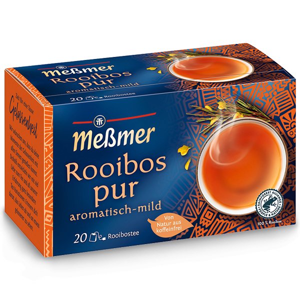 Messmer Rooibos pur Früchtetee 20 Teebeutel 40 g Packung