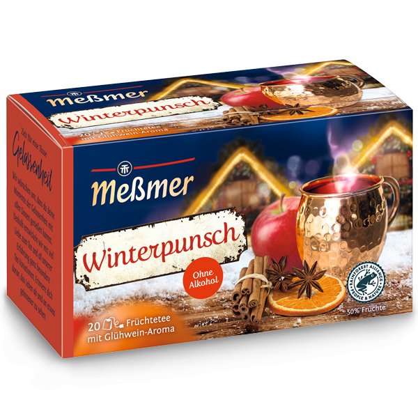 Messmer Winterpunsch Tee 20 Teebeutel 50g Aromatisierter Früchtetee