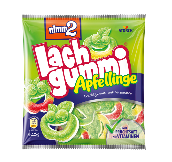 Nimm2 Lachgummi Apfellinge Fruchtgummi 225g Produktansicht – Produktansicht