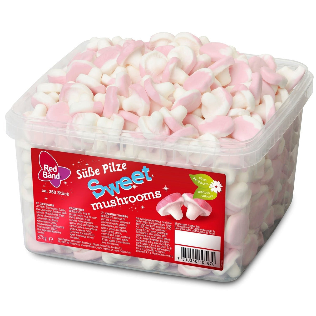 Red Band Süsse Pilze Schaumzucker Fruchtgummi 350g Beutel