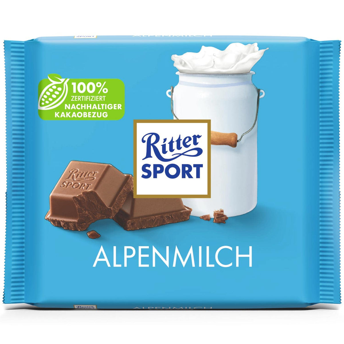 Ritter Sport Alpenmilch Schokolade 100g Tafel – Produktansicht