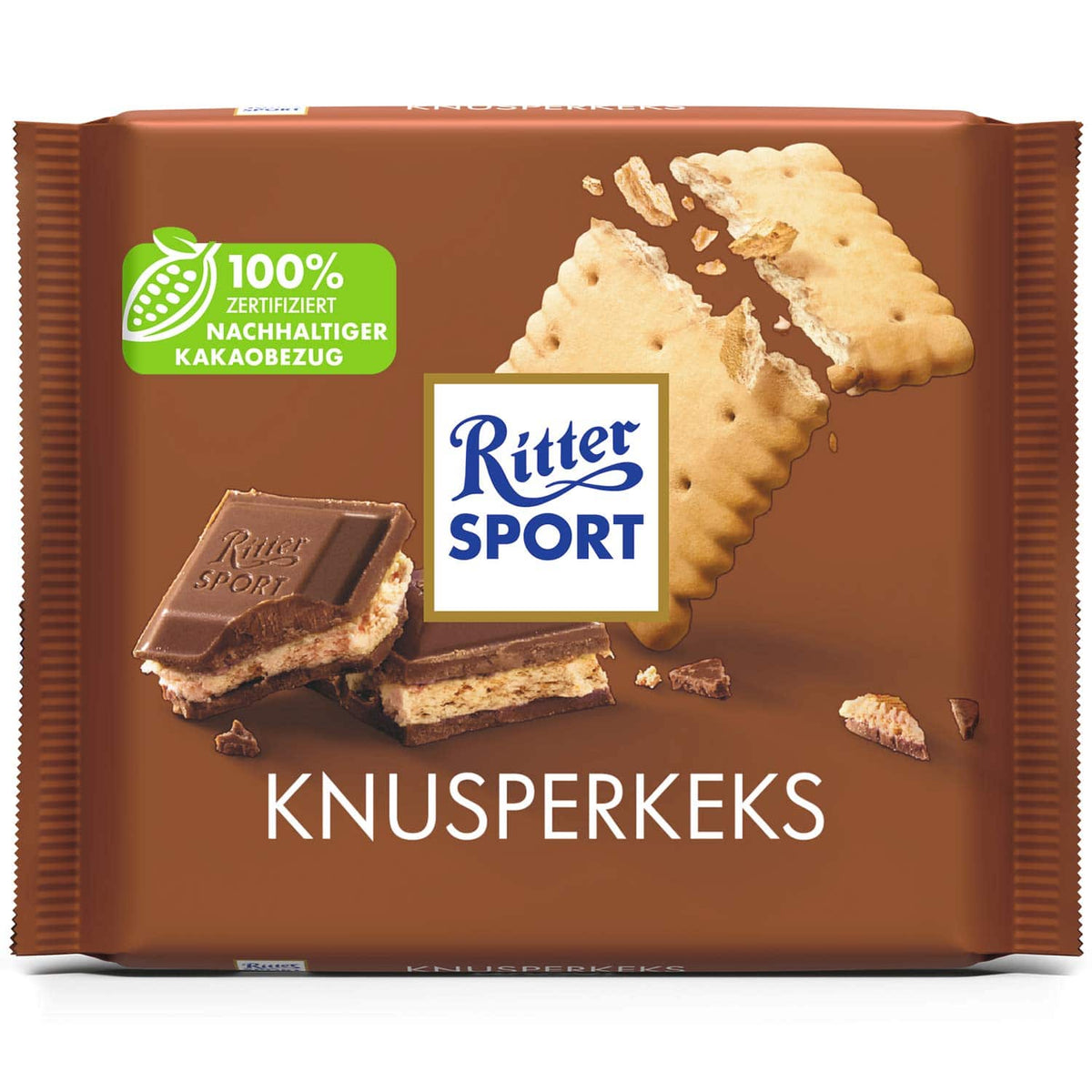 Ritter Sport Knusperkeks Vollmilch-Schokolade 100g Tafel – Produktansicht