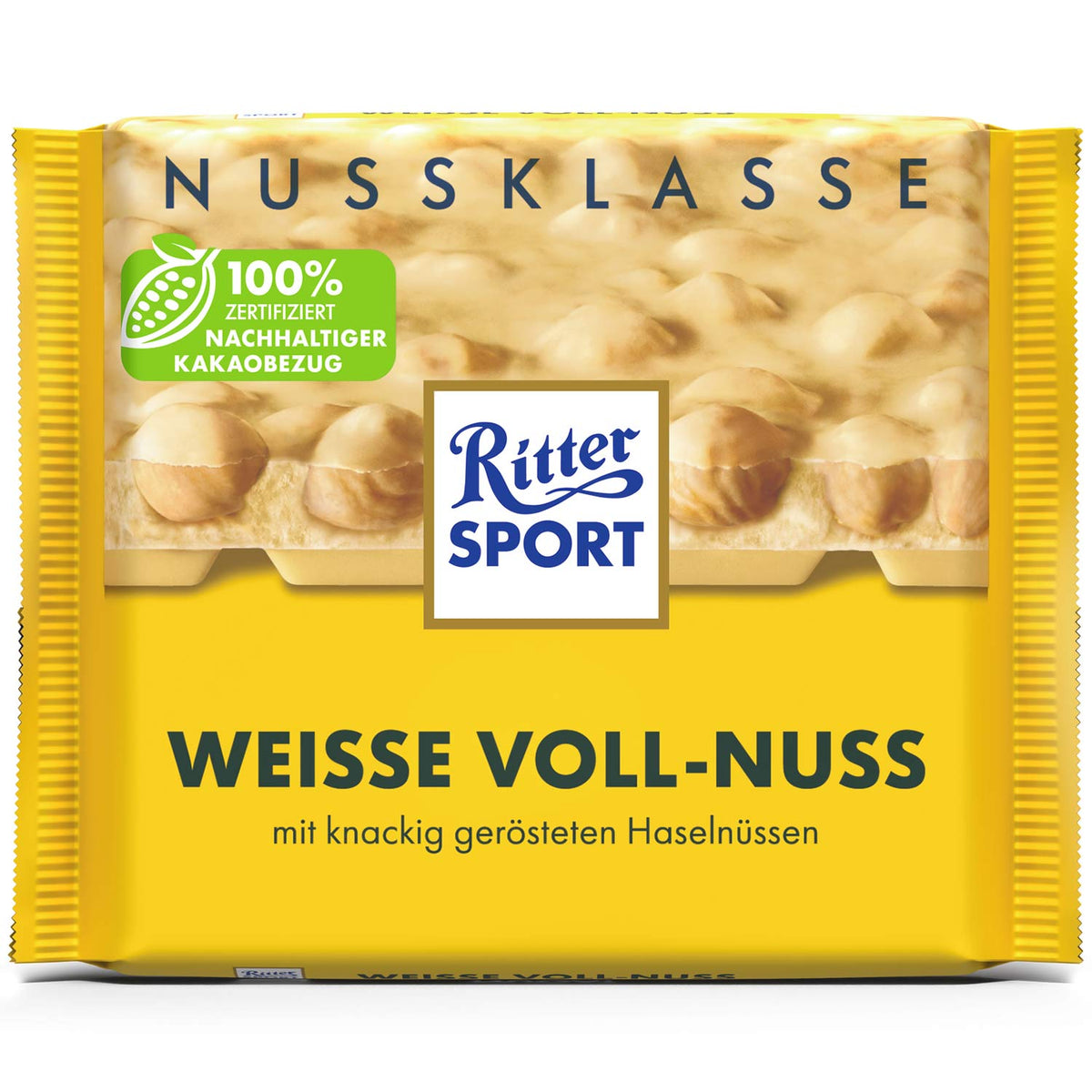 Ritter Sport Nuss-Klasse Weisse Voll-Nuss 100g mit ganzen Haselnüssen