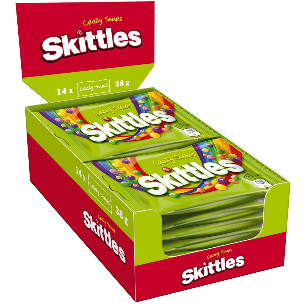 Skittles Kaudragees Crazy Sours 14er Pack 532g fruchtige saure Bonbons
