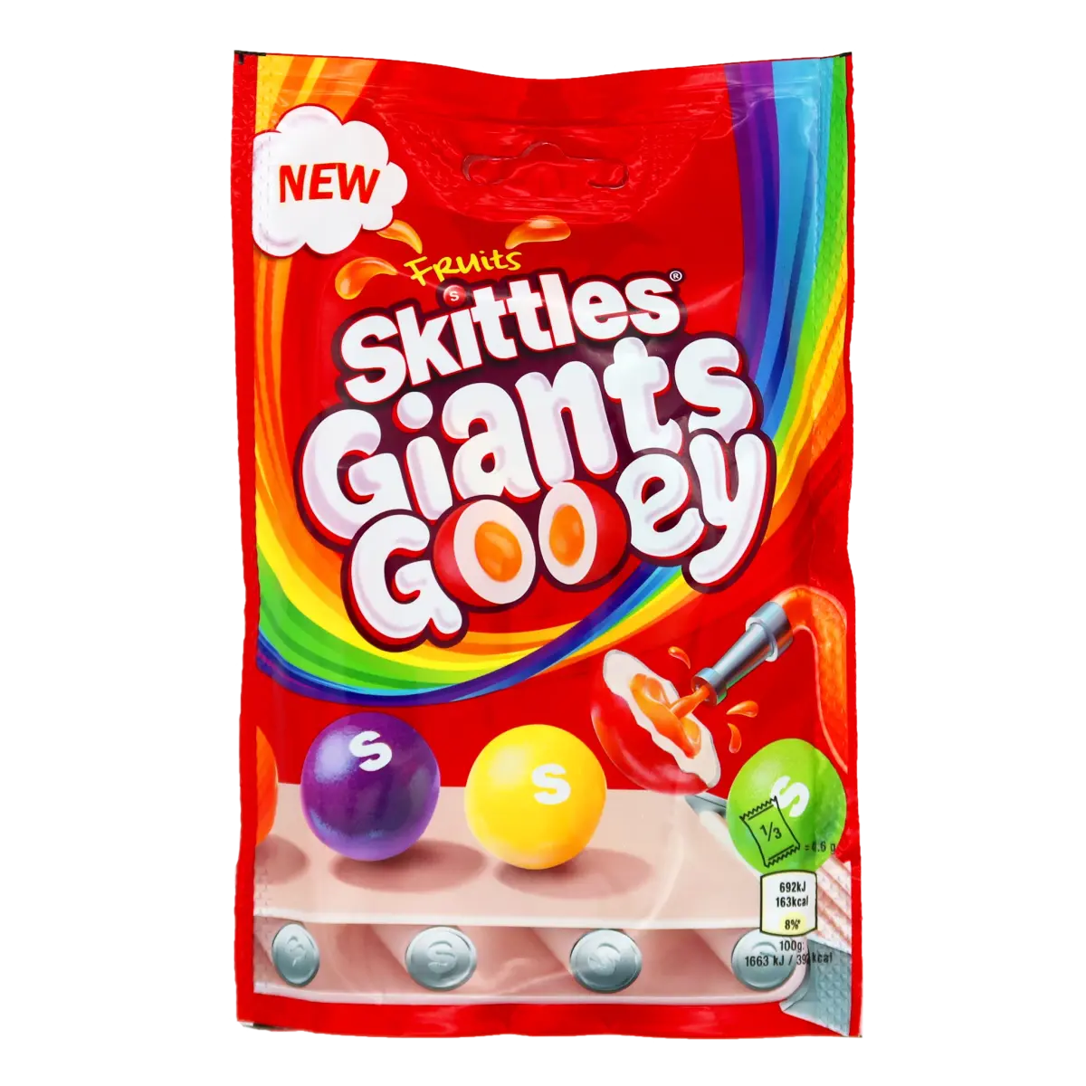 Skittles Giants Gooey 125g Fruchtgummi in fünf Geschmacksrichtungen