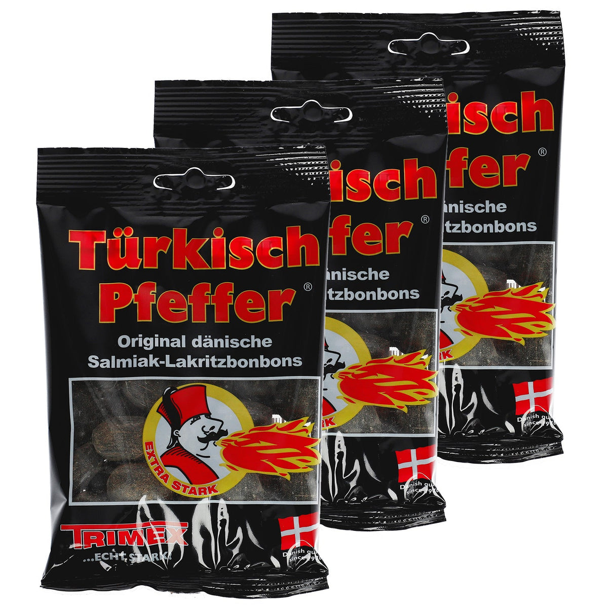 Türkisch Pfeffer Lakritz-Bonbons 400g mit extrastarkem Salmiak-Kern – Seitenansicht