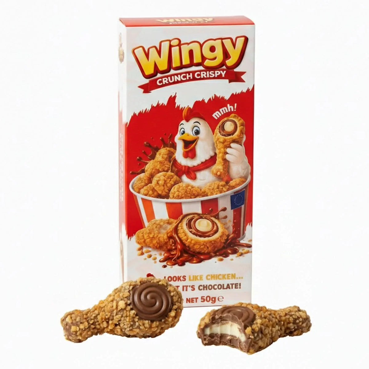 Wingy Crunch Crispy Schokolade 50g Chicken – Produktansicht