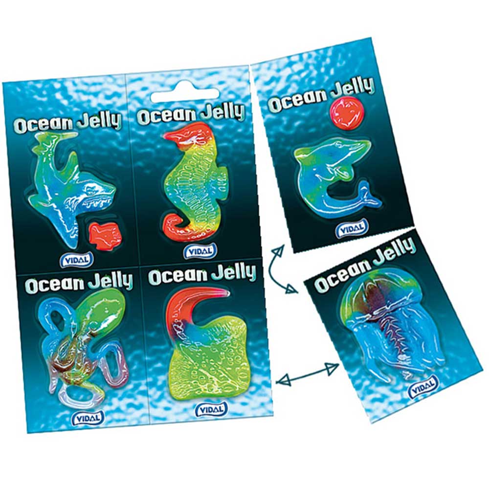 Vidal Ocean Jelly 6x11g Fruchtgummis in Meerestierform – Fruchtiger Snack in Einzelportionen – Produktansicht