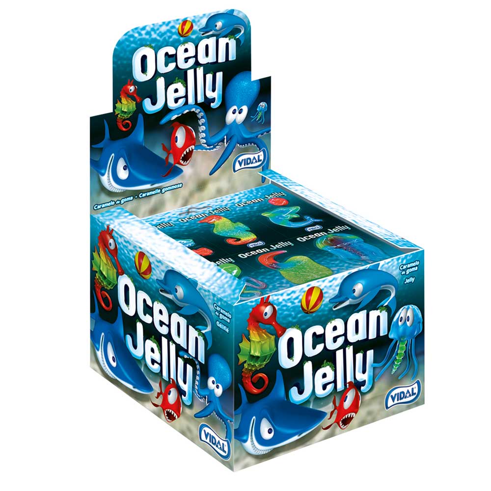 Vidal Ocean Jelly 6x11g Fruchtgummis in Meerestierform – Fruchtiger Snack in Einzelportionen – Detailansicht
