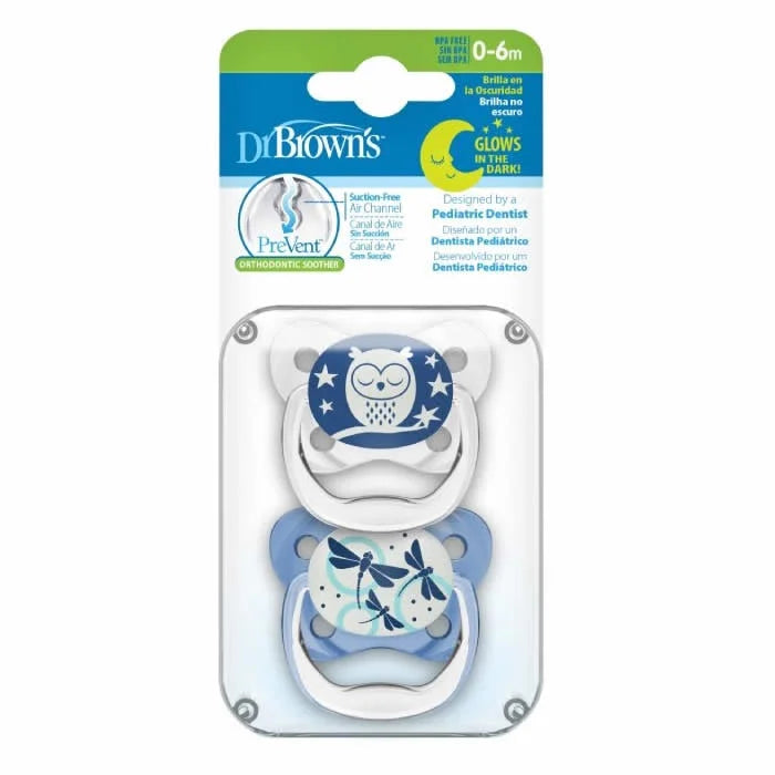 Dr. Brown's Prevent Nächtlicher Schnuller Blau 0-6M