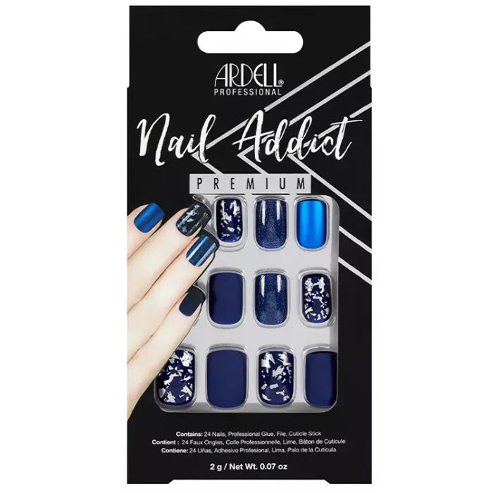 ARDELL Nail Addict Matte Blue Fake Nails Set 24 Stück