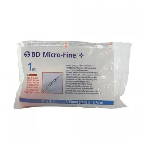 B.D Ultra Fine Insulinspritze U100 1ml 29g 12,7mm 10 Stück