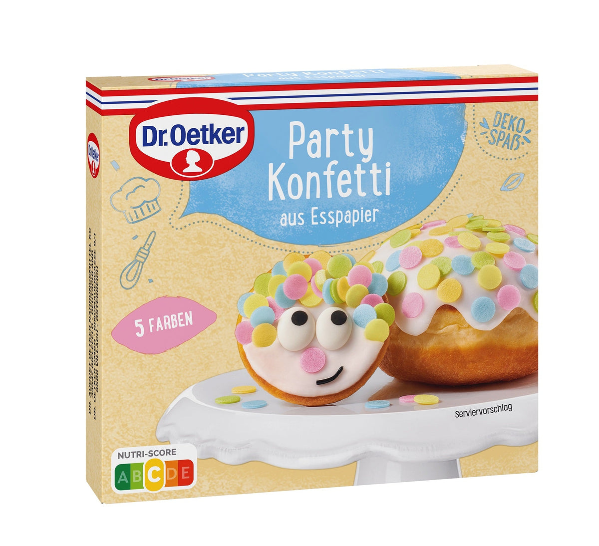 Dr Oetker Party Konfetti Streudekor aus Esspapier 175g bunt – Produktansicht